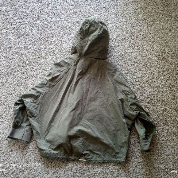 NWOT Zara Oversized Hooded Water Repellent Parka Green Size Medium - Picture 6 of 10